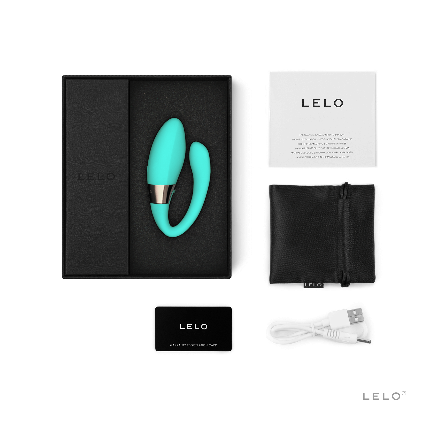 Closeup of LELO TIANI Harmony Aqua's open package view