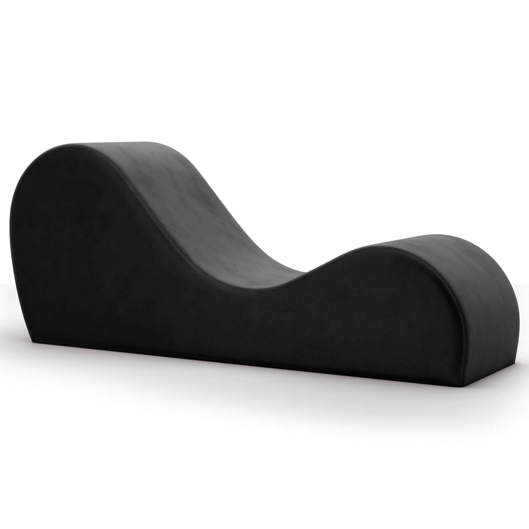 Black Liberator Cello Chaise in luxury micro-velvet, discreet design for couples, perfect for intimate angles and comfortable use.