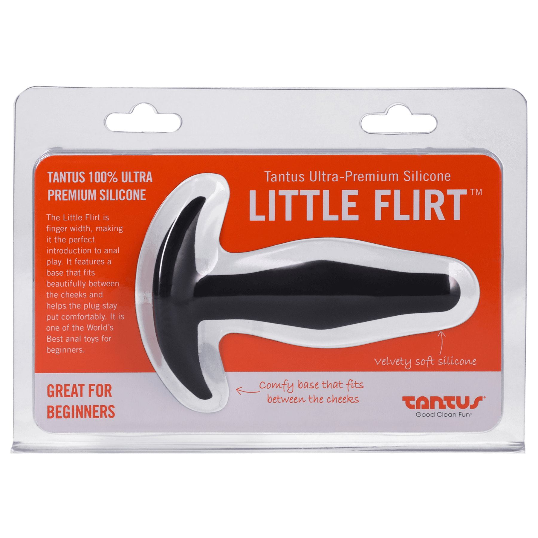 Tantas Black Silicone Butt Plug - in packaging