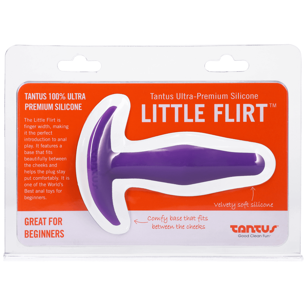 Tantas Black Silicone Butt Plug - Little Flirt in packaging