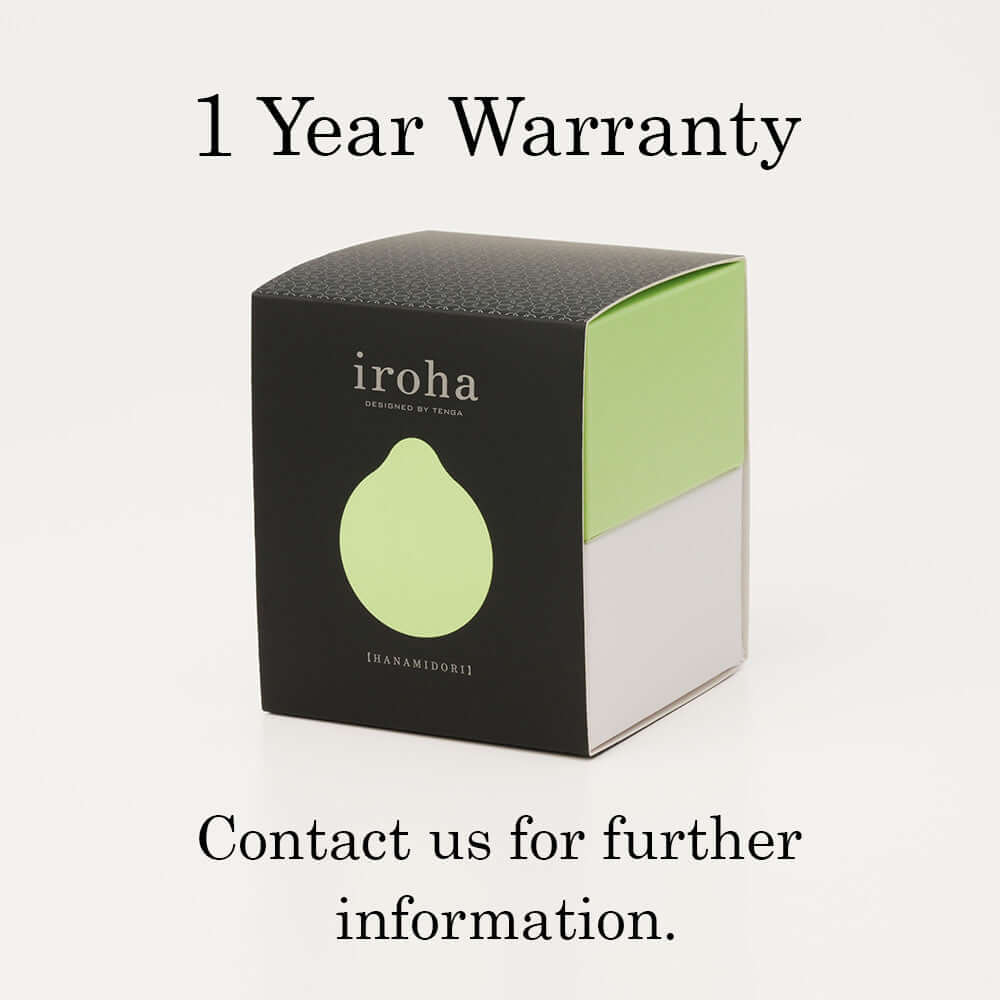 Midori vibrator shown in packaging - 1 year warranty