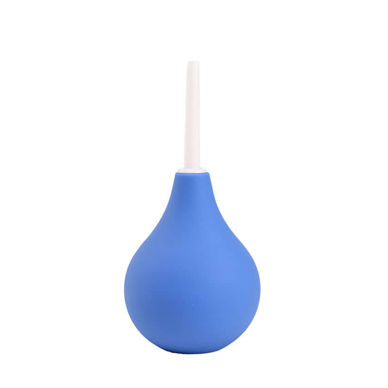 blue anal douche in vertical position