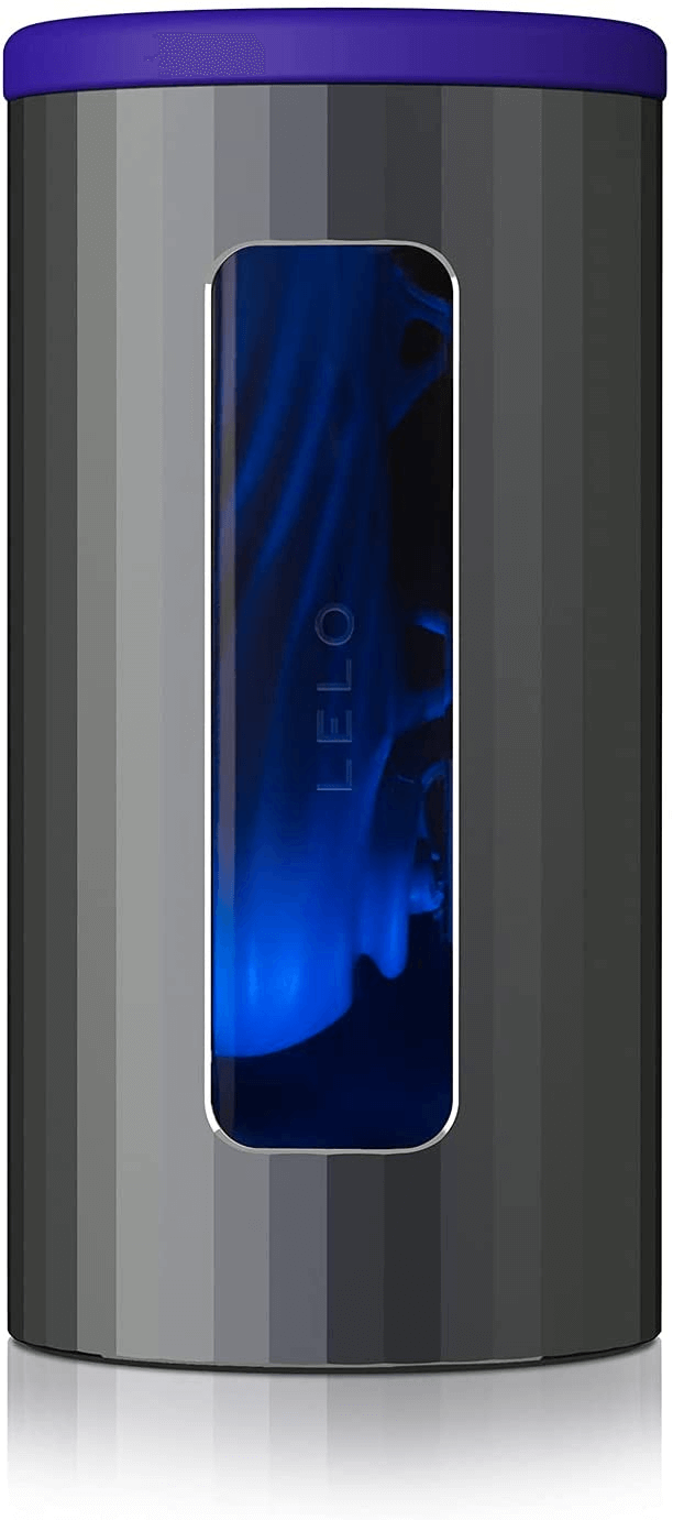 LeLo F1S V2X blue masturbation cup shown vertically