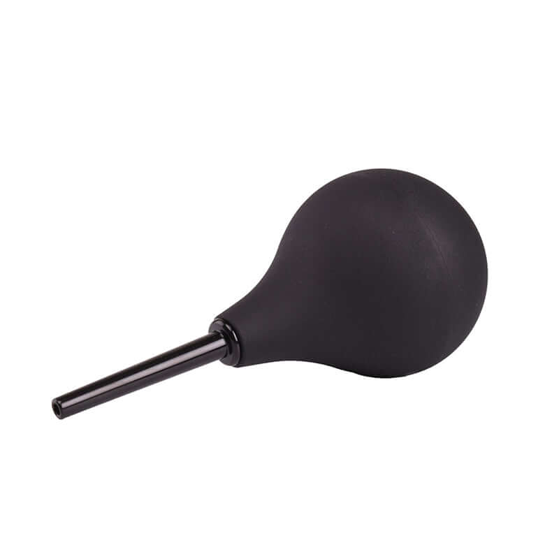 black anal douche in horizontal position