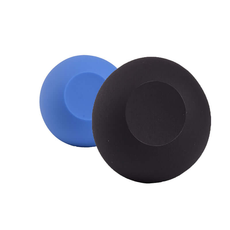 base of anal douche bulbs shown in black and blue colors