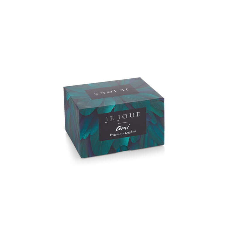 Je Joue Ami Kegel Balls packaging in a stylish green box, perfect for sensual strengthening. Available at Tickle-Boxx.