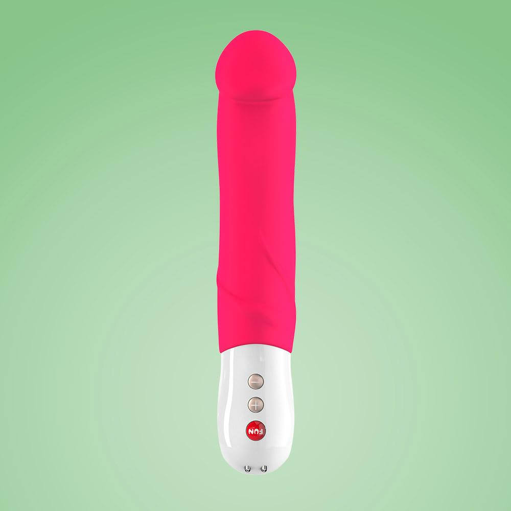  THE BIG BOSS: The Ultimate XL Vibrator by Fun Factory - Hot Pink on institutional green background