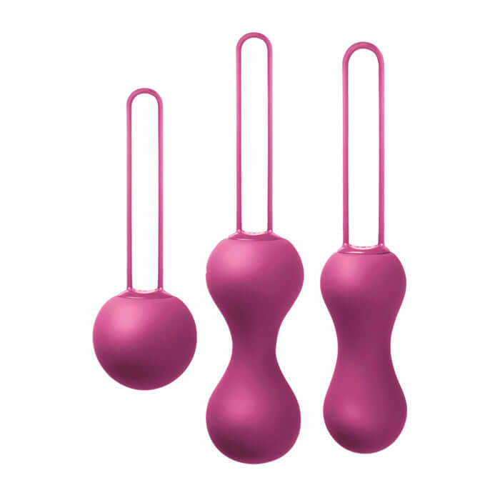 Je Joue Ami Kegel Balls in fuchsia, set of three, designed for strength and pleasure, by Tickle-Boxx.