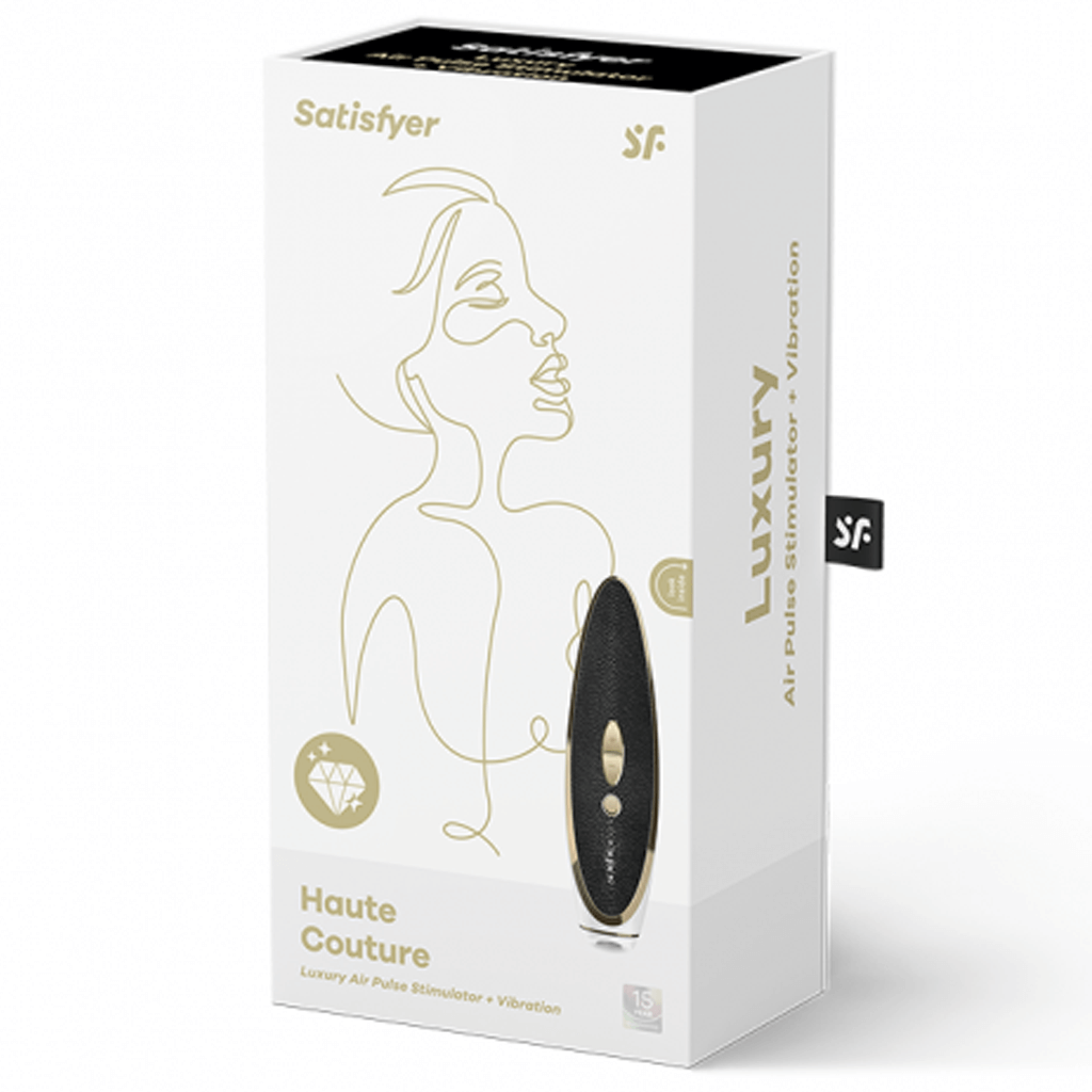 Satisfyer Haute Couture - black, white shown in packaging