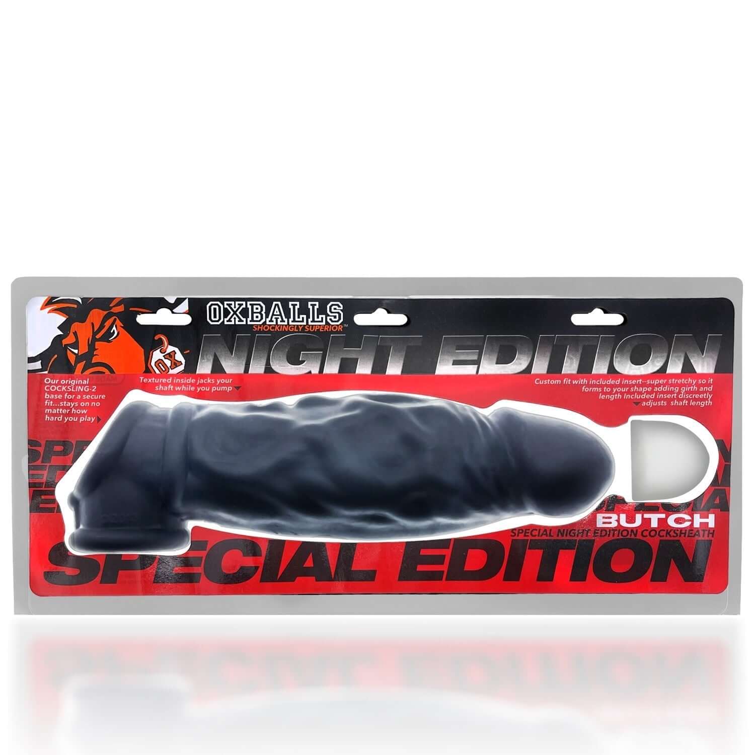 Oxballs® BUTCH Plus+Silicone™ Penis Sheath – “NIGHT” Special Edition (8.5 in)