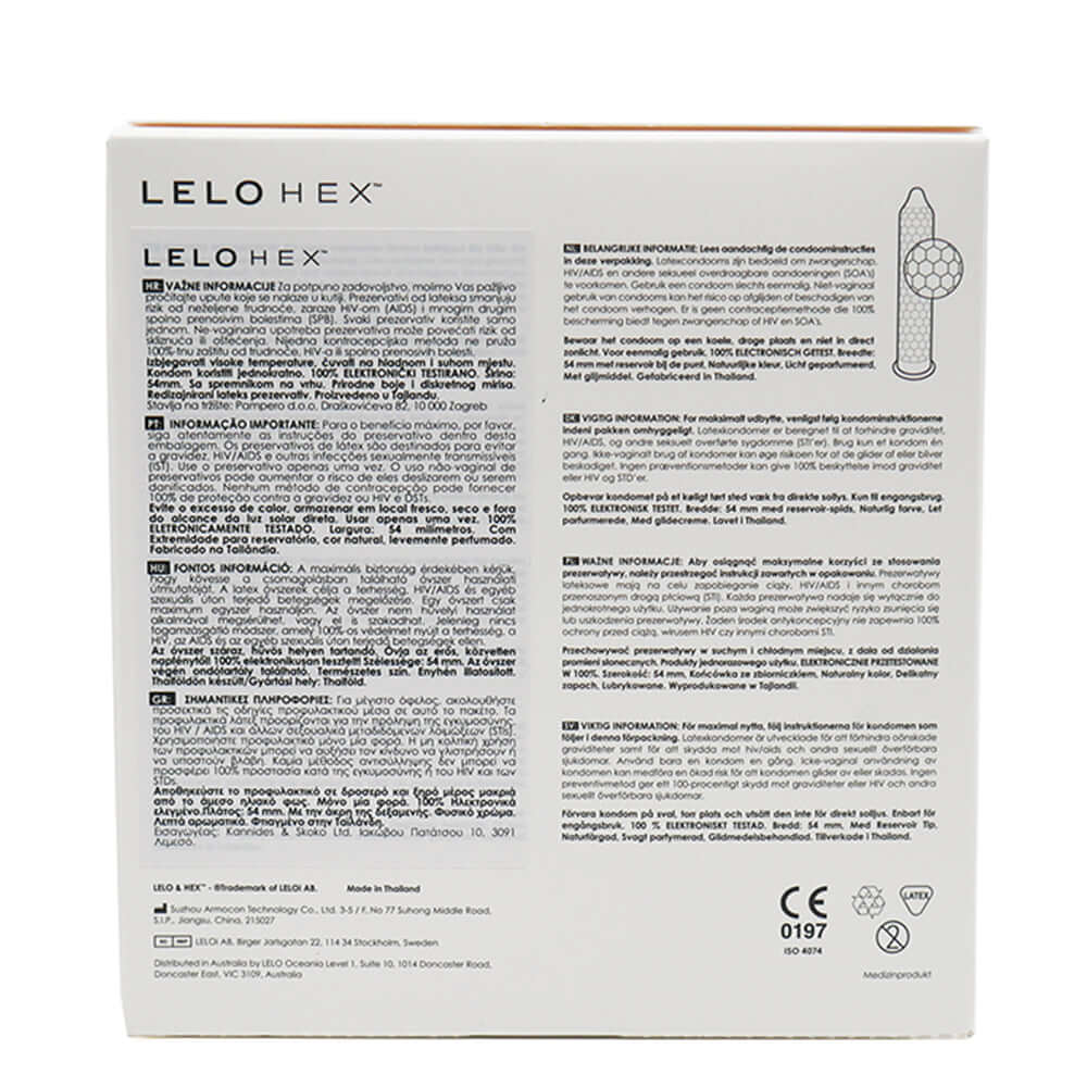 LELO HEX Original Condoms, 36 Pack