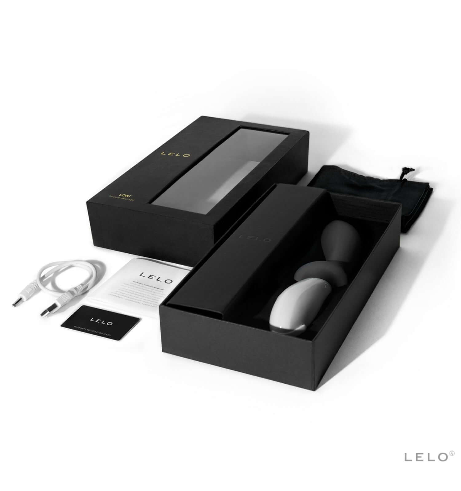 LeLo LOKI Obsidian Black displayed in open package layout