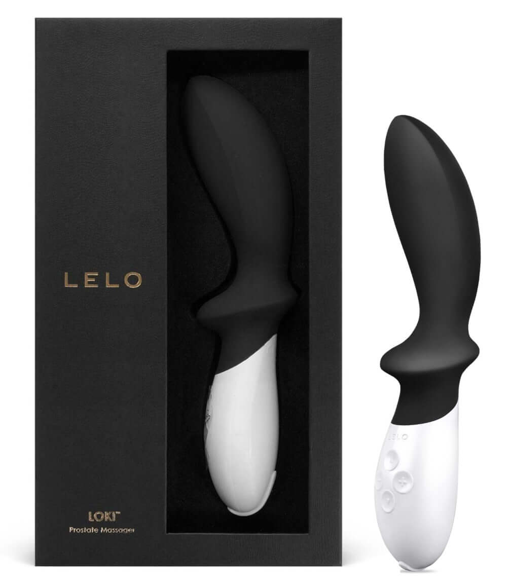 LeLo LOKI Obsidian Black Prostrate Massager shown in packaging