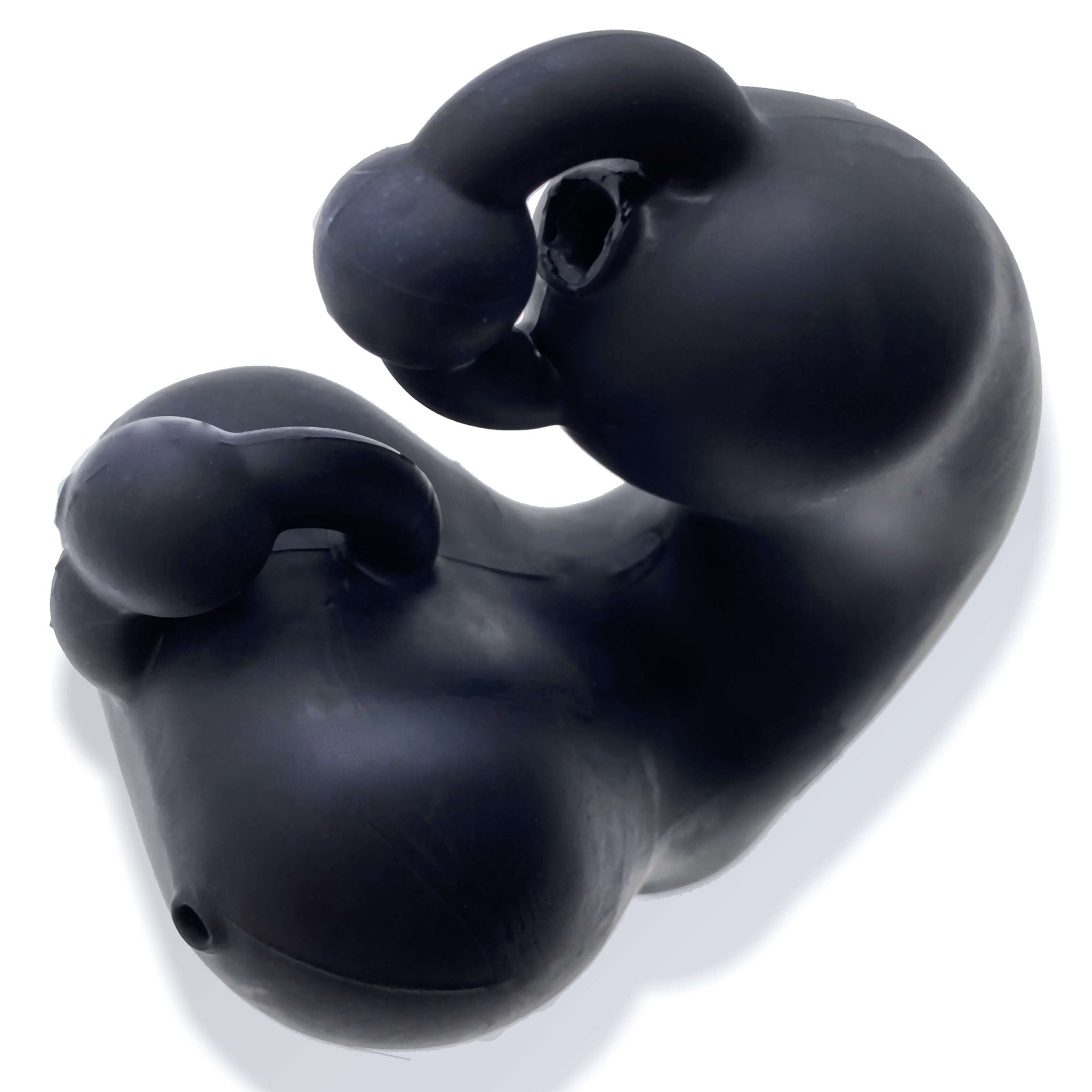 Oxballs MEATLOCKER chastity glove in black, full-cover design, made from stretchy PLUS+SILICONE™. Offers optional electro feature.