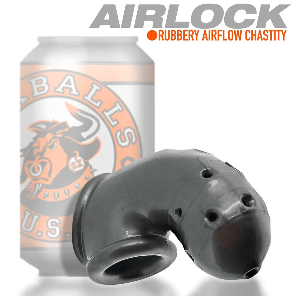 AIRLOCK, air-lite, vented, chastity, STEEL, lockable, secure, adult, fetish, restraint, device, durable, metal, intimate, accessory