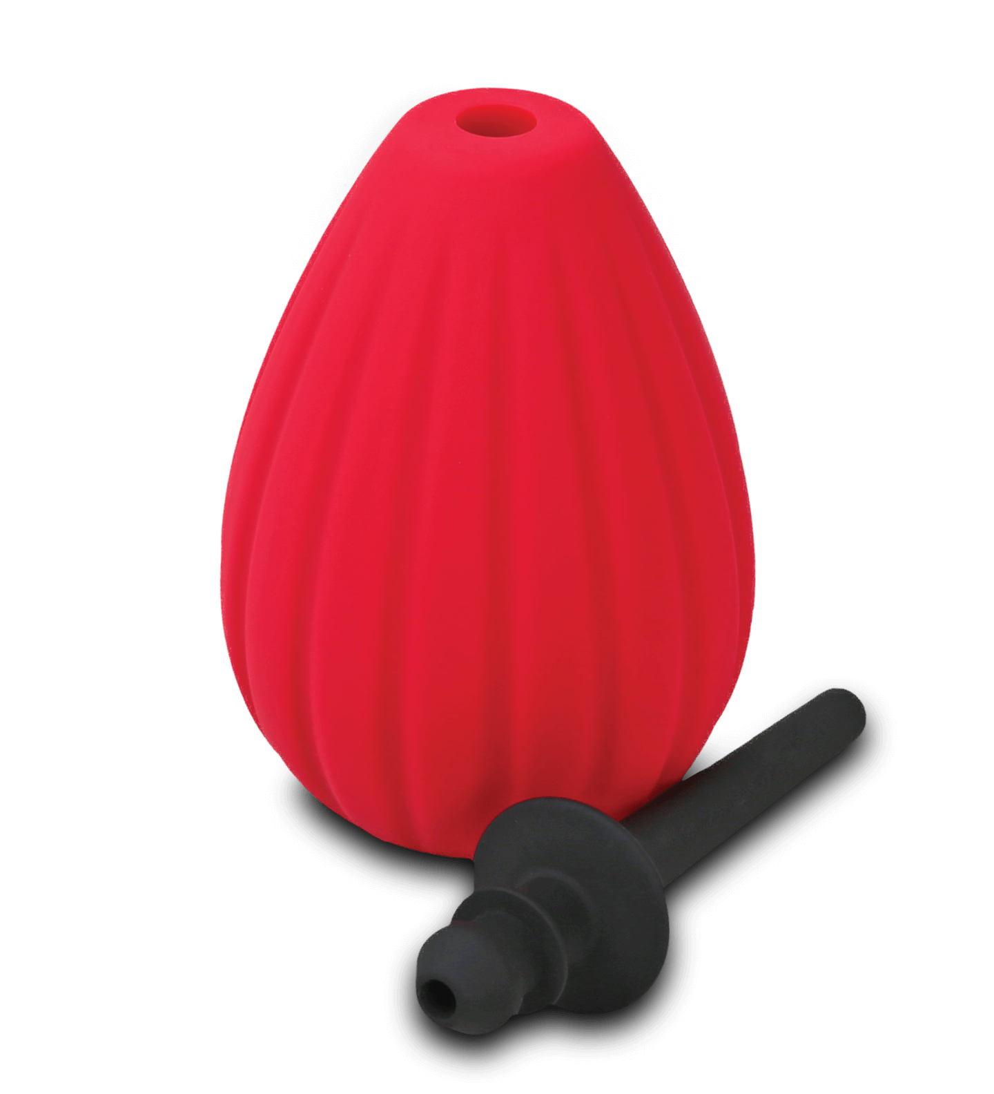 Alt Tag: Red Aneros Prelude Enema Bulb Kit with slow-flow nozzle for Tickle-boxx, made from medical grade silicone.